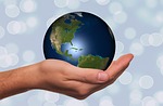 hand keep globe earth continents usa america south stock photo