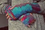 hands gloves knitted winter fingers wool handicraft closeup stock photo