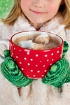 hot chocolate drink winter girl cup mug cocoa stock photo