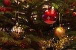 christmas baubles decoration stock photo
