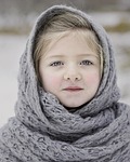 girl scarf winter cold season young little clothing stock photo