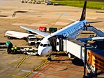 airport aircraft departure travel airliner airbus airline passenger stock photo