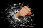 fist strength anger angel tear broken destroyed bursts stock photo