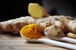 spices herbs food ginger powder cooking ingredients fragrant stock photo