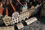 buildings prague czech town tourist aerial streets roofs stock photo