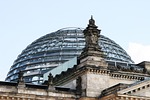 bundestag berlin building government columns germany park dome stock photo
