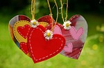 heart hearts cord hung up love together symbol stock photo