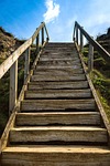 stairs path stages rise wooden stock photo