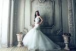 wedding dress bride extravagant fancy luxury white gown stock photo