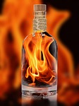 flames embers bottle fiery fire hot burn campfire stock photo