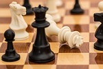checkmate chess board resignation conflict game competition pieces stock photo