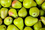 fruits pears green fresh ripe harvest produce organic stock photo