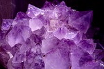 gemstone amethyst violet crystal cave druze tip chunks stock photo
