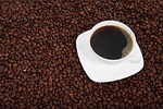 coffee beans cup of black aroma hot caffeine stock photo