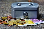 cashbox money currency cash box finance euro stock photo