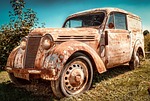 renault juvaquatre car wallpapers rusty abandoned rusted broken stock photo