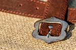 belt buckle leather metal costume clothing stock photo