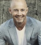 man smile bold elegant male blue eyes beard stock photo