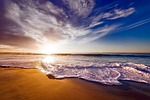 beach sea sunset sun 4k wallpaper 1920x1080 desktop stock photo