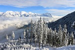 snowy landscape winter alps south tyrol clouds nature stock photo