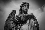 angel art religion religious sculpture statue cemetery wings stock photo