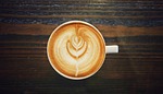 caffeine coffee cup latte art morning break beverage stock photo