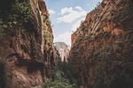 cliffs canyon gorge landscape mountains nature outdoors rocky stock photo