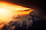 clouds sunset sky cloudy dusk twilight cloudscape skyscape stock photo