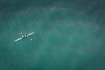 boat rowing water sports ocean outdoors sea open stock photo