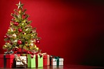 christmas background tree presents gifts boxes gift decoration stock photo
