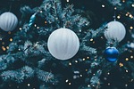 christmas background baubles tree celebration decorations balls ornaments stock photo
