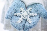 snowflake winter season mittens christmas xmas holiday snowfall stock photo