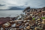 beach nature rocks coast shore rocky scotland isle stock photo