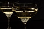 champagne glasses sparkling wine drink alcohol sylvester new stock photo