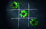clover four leaf lucky tic tac toe mystery stock photo