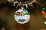 christmas tree ball decorations decoration garland stock photo