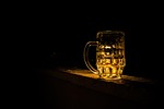 beer pint beverage alcohol drink alcoholic mug illuminated stock photo