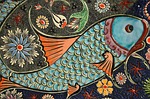 mosaic fish flower wallpaper tile art beautiful flowers stock photo