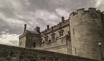 stirling castle scotland gray pinnacles wall stone stock photo
