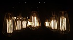 vintage bulb in darkness light bulbs retro electric stock photo