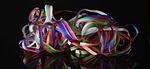 streamer carnival party multicoloured fun deco items coloured stock photo