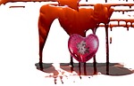 heart broken sad bloody stock photo