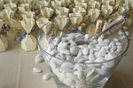 confetti wedding favors bowl marriage stock photo