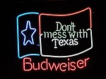 budweiser sign advertisement advertising neon texas stock photo