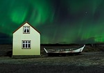 aurora borealis iceland nature northern night sky phenomenon stock photo