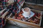 coffee hot chocolate cup drink food mug rustic stock photo