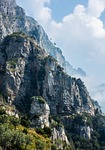 amalfi coast cliff rock nature haze mountain campania stock photo