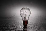 bulb light wet water droplets lighting energy off stock photo