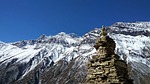 nepal landscape stupa buddhist mountain stock photo