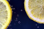 lemons lemonade submerged lemon slices drink citrus fruits stock photo